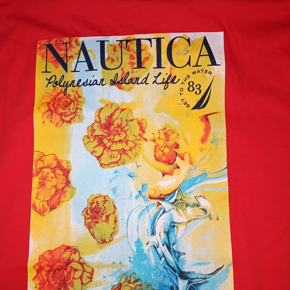 Nautica Red Tee V Neck